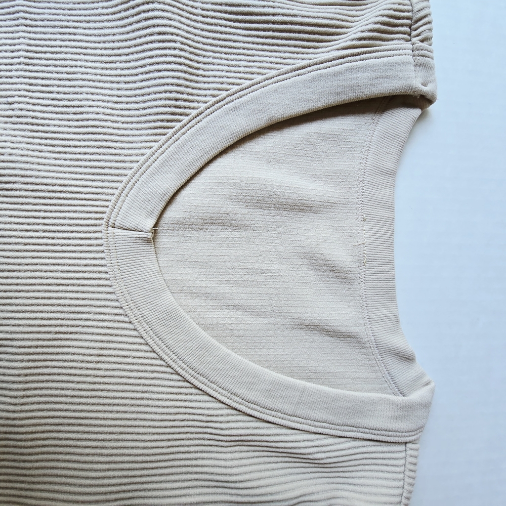 Cream Ribbed Girl's Top - Picture 4 of 4